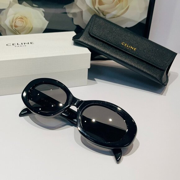 Celine Triomphe Oval Black Sunglasses main image 2